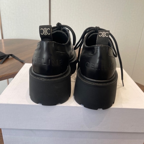 Celine Black Chunky Lace-Up Loafers - Picture 5 of 5